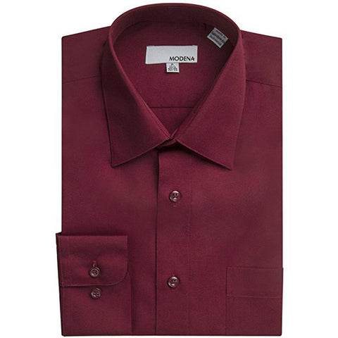 Modena Long Sleeve Dress Shirt - Burgundy