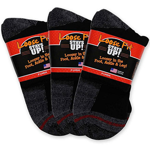 Extra Wide Loose Fit Quarter Socks