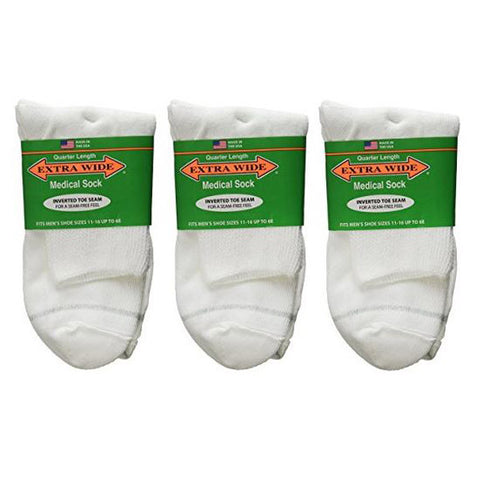 Extra Wide Medical Quarter Socks