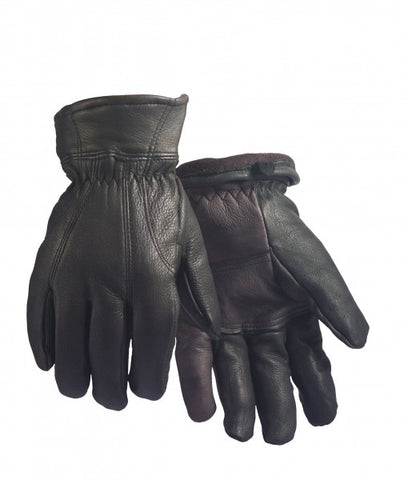 Grain Deerskin Gloves – Black (Lined)