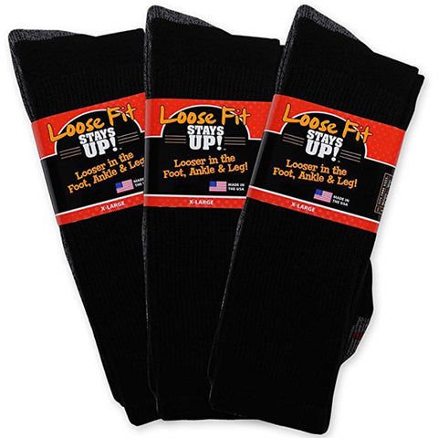 Extra Wide Loose Fit Crew Socks