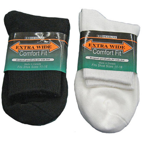 Extra Wide Athletic Quarter Socks